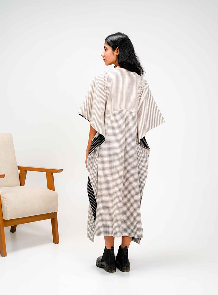 Kotpad White Kaftan Dress - Prathaa - weaving traditions