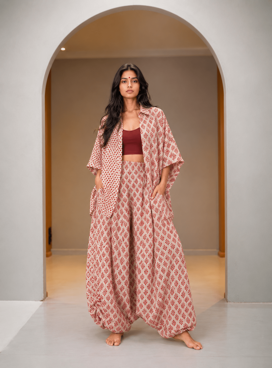 MAUJ KAFTAN HAREM SET - Prathaa-weaving traditions