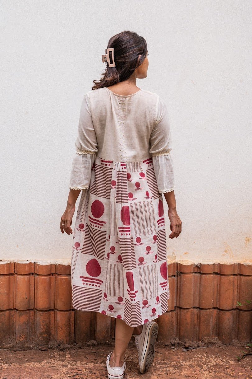 Midi Dress- SNIGDHA - Prathaa - weaving traditions