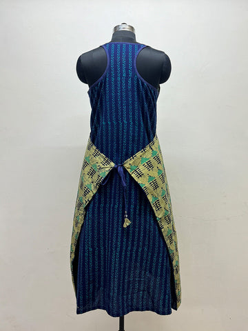 Olive and Indigo Block Print Racerback Dress - Prathaa - weaving traditions