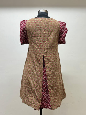 Pink and Beige Kantha Dress - Prathaa - weaving traditions