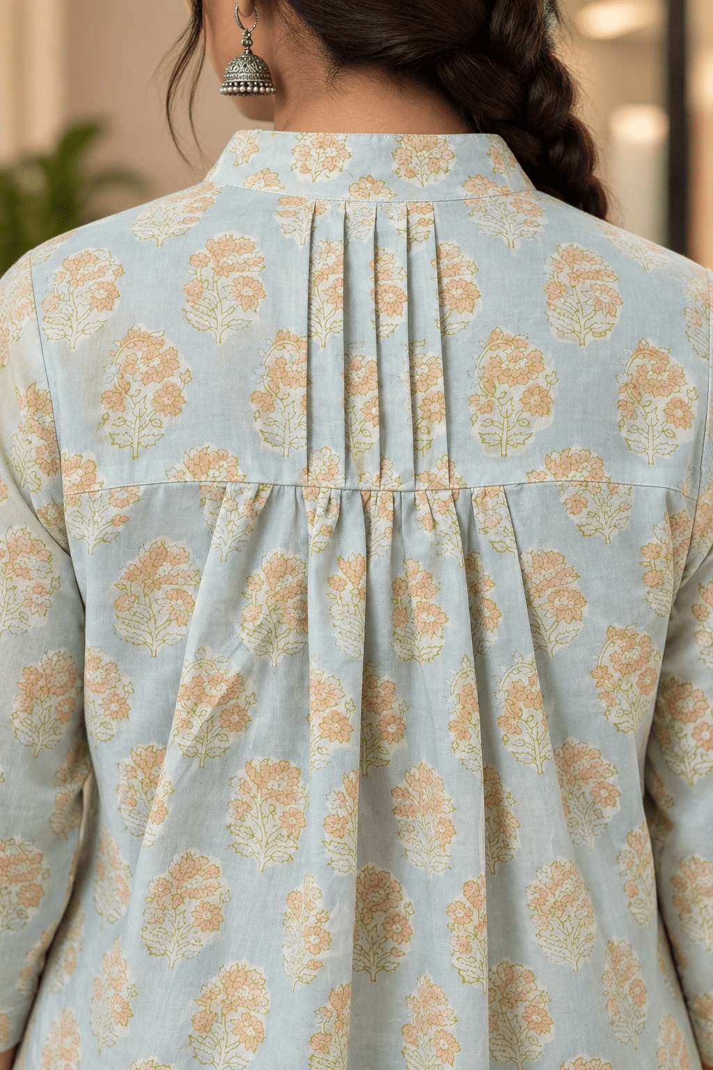 POWDER Block printed loose fit tunic - Prathaa-weaving traditions