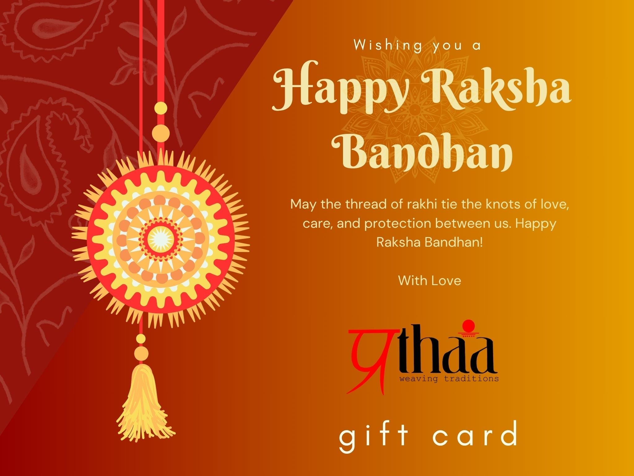 Rakhi Gift Card / Voucher - Prathaa - weaving traditions