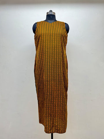 Red and Mustard half and half tunic - Prathaa - weaving traditions