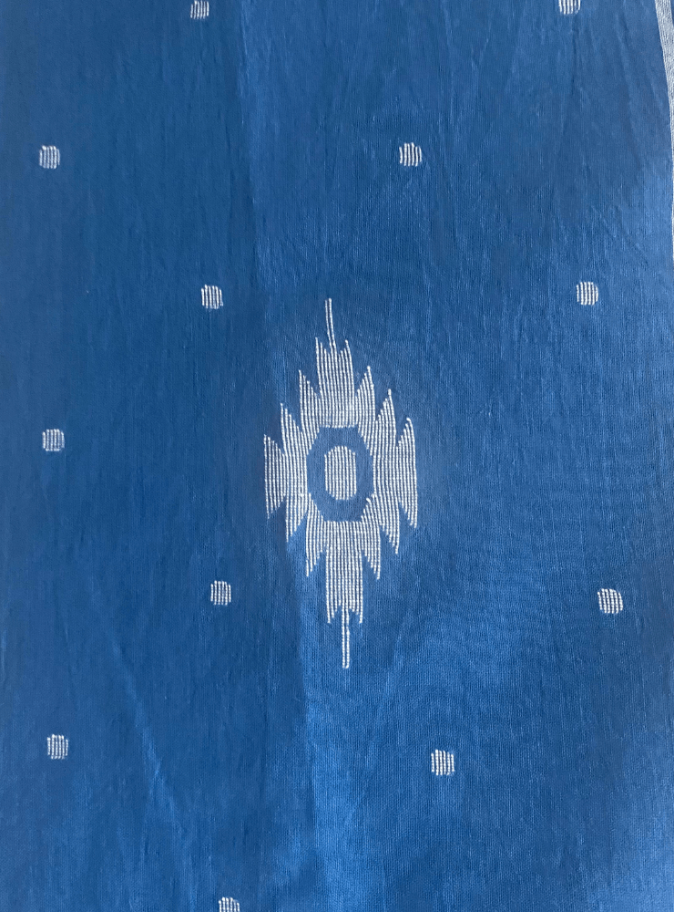 Royal Blue Jamdani Saree - Prathaa - weaving traditions