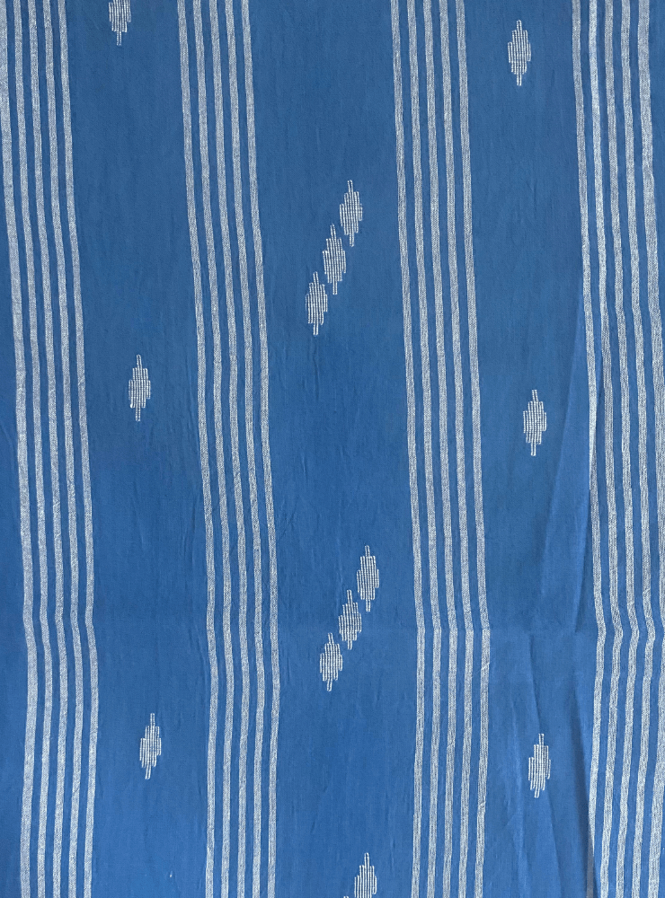 Royal Blue Jamdani Saree - Prathaa - weaving traditions
