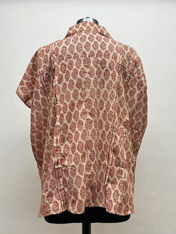 Rust Paisley printed Kaftan - Prathaa - weaving traditions