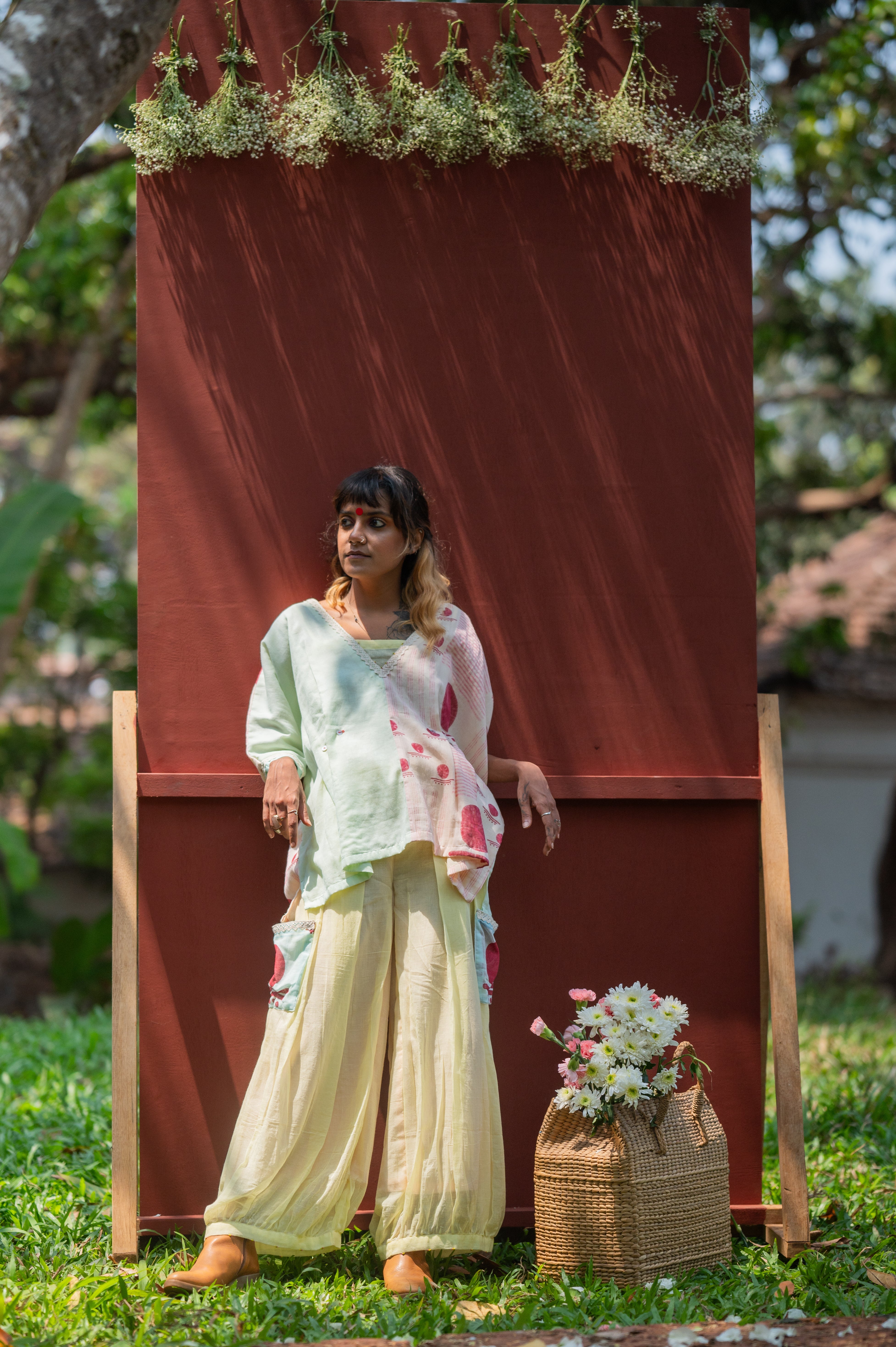 Set- Kaftan Top with Balloon Pants- SNIGDHA