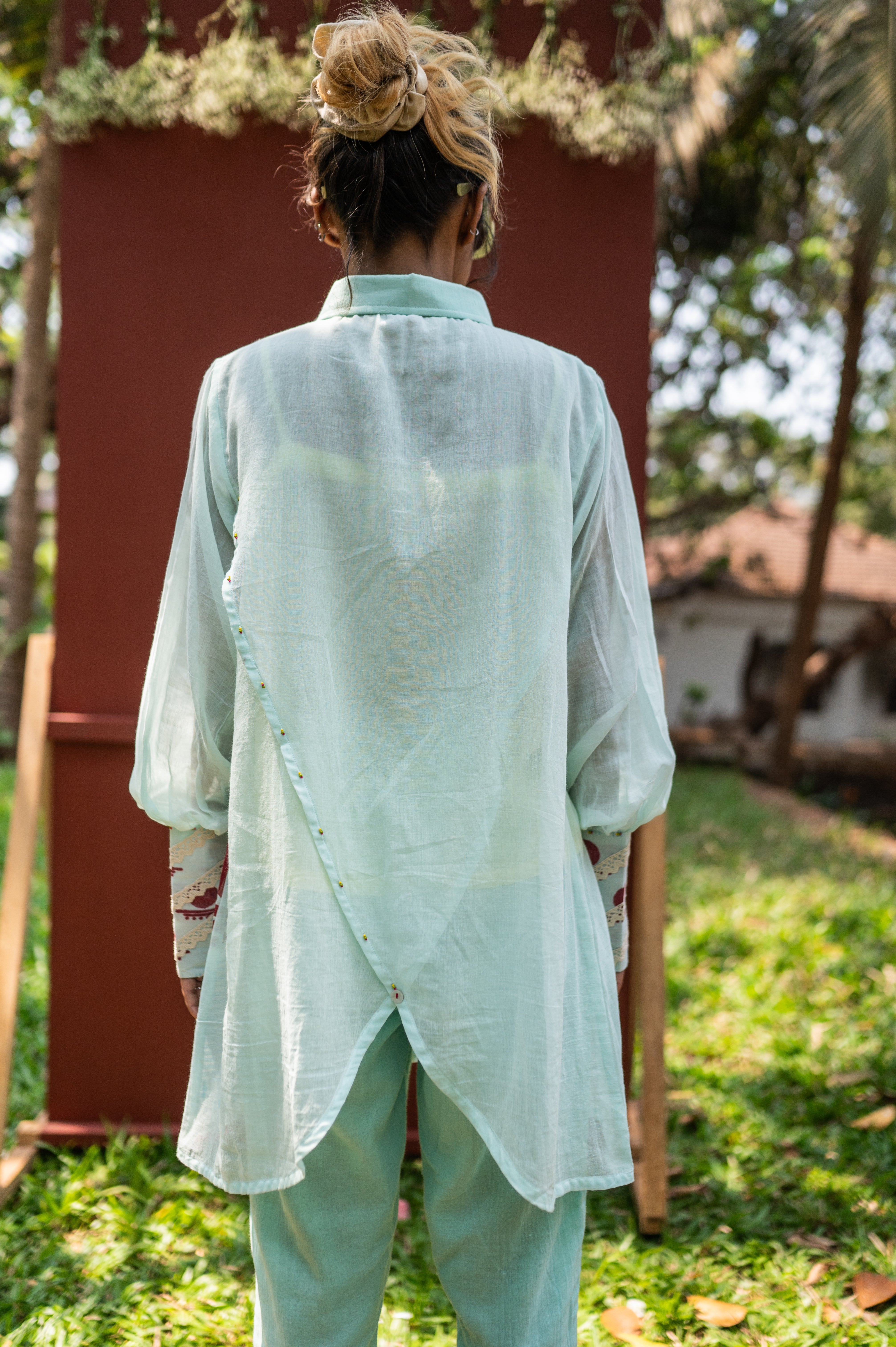 Set- Overlap shirt with Straight pants - SNIGDHA