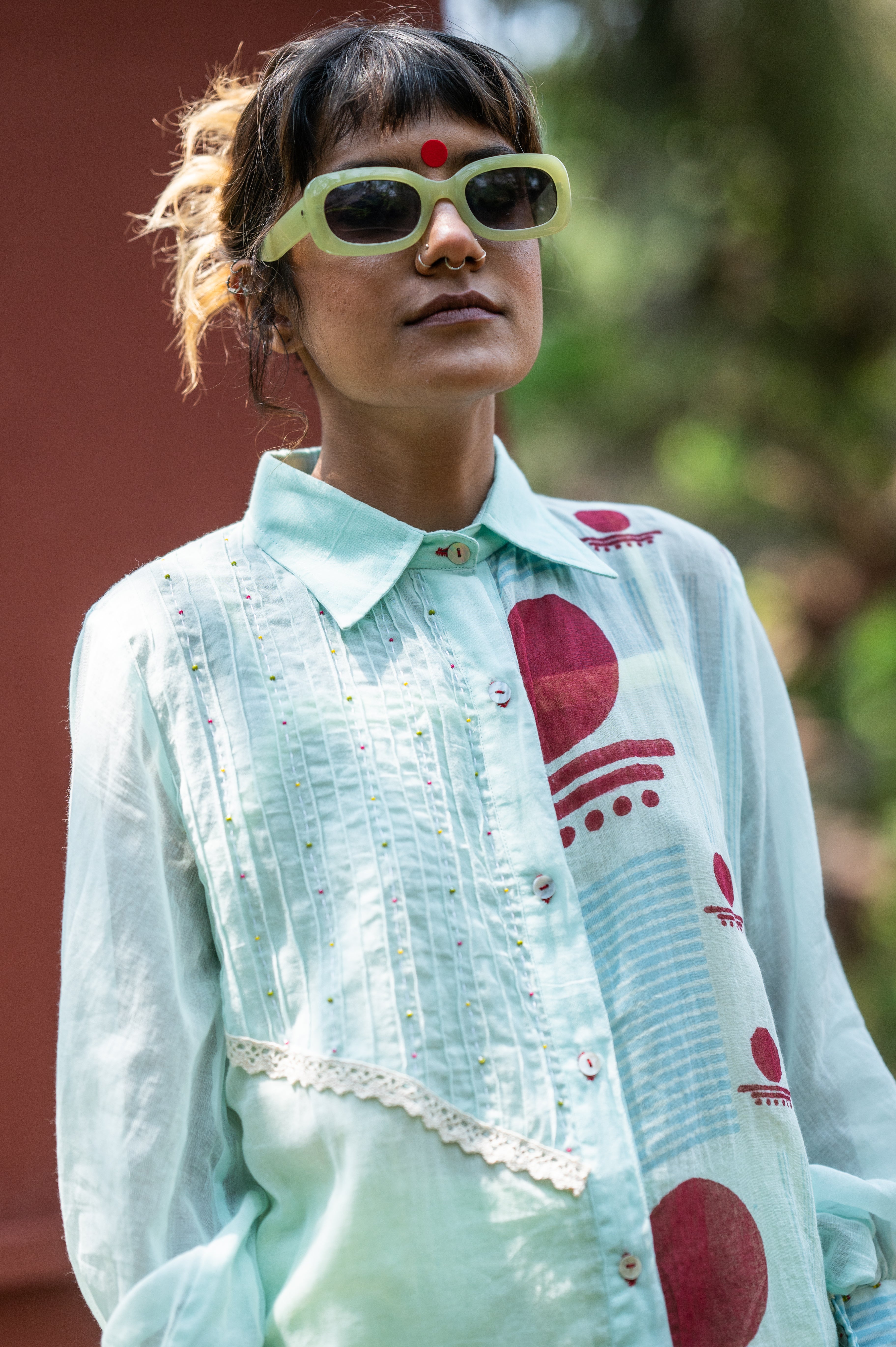 Set- Overlap shirt with Straight pants - SNIGDHA