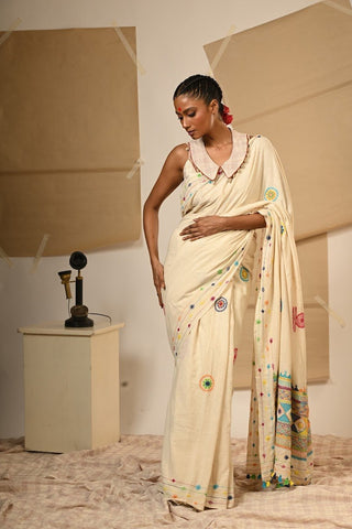 TB Off White Lambadi Saree - P