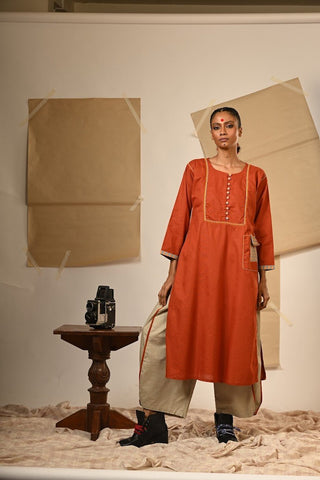 TB Rust Tunic - Prathaa Weaving Traditions