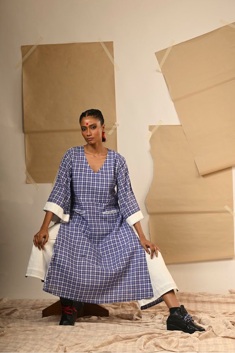 TB Set - Blue Tunic and Pants - Prathaa Weaving Traditions