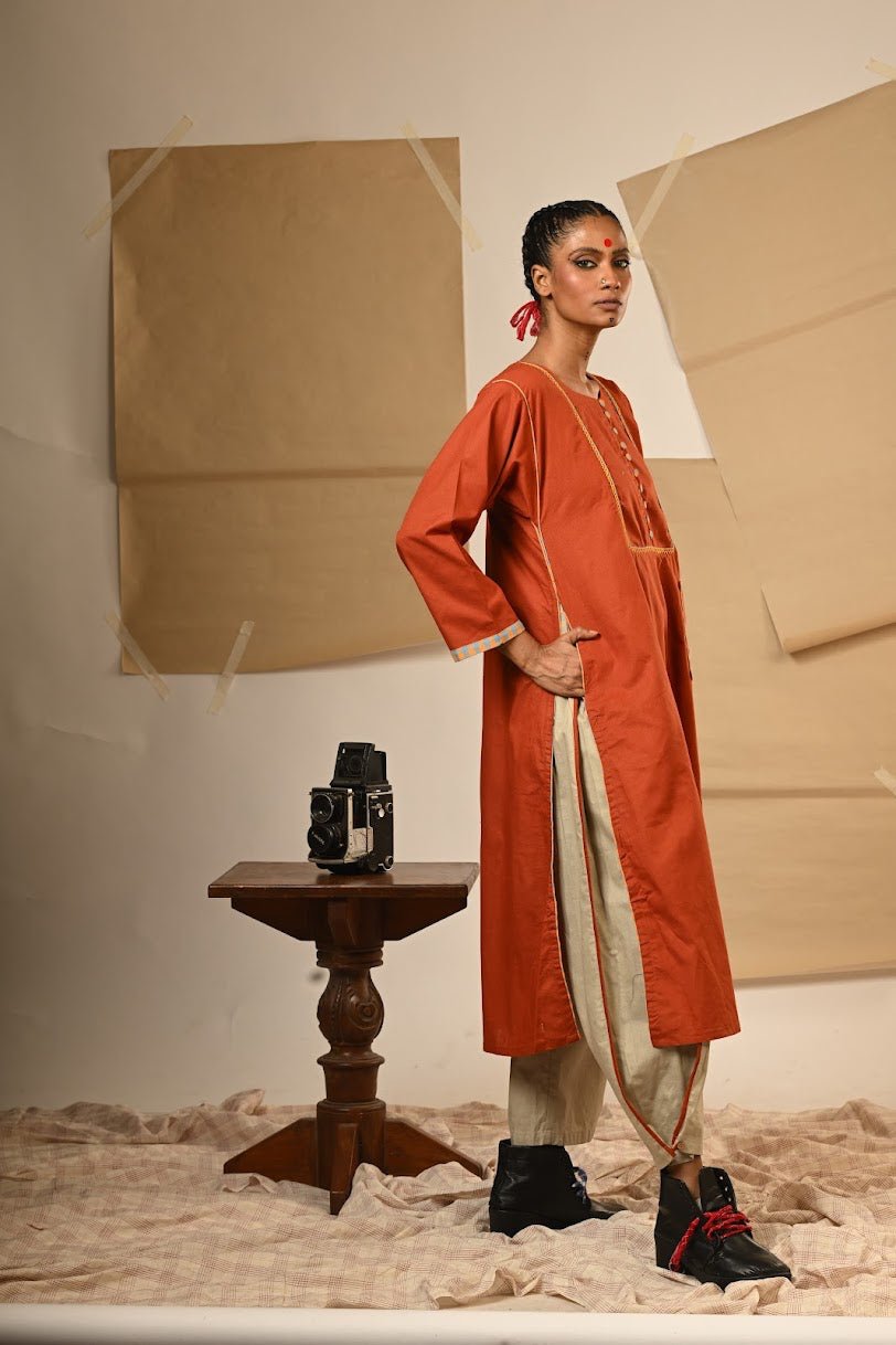 TB Set - Rust Tunic Pants - Prathaa Weaving Traditions