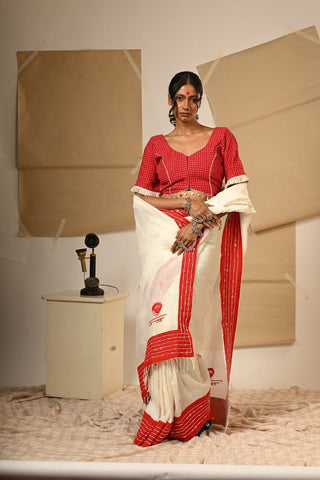 TB Shvet Saree - Prathaa - weaving traditions