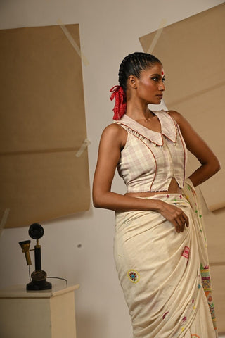 TB Sleeveless Collared Blouse - Prathaa Weaving Traditions