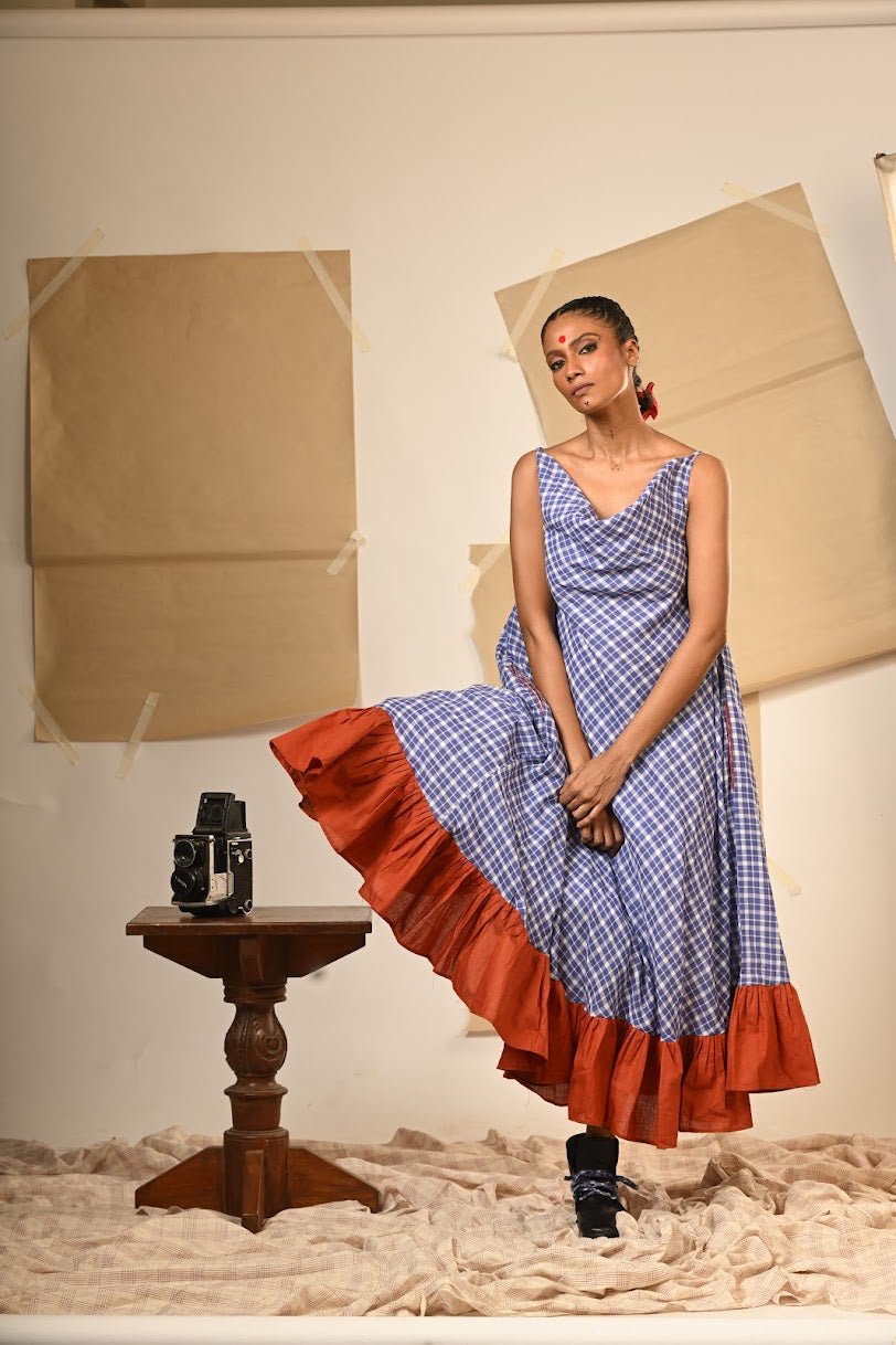 TB Spaghetti Cowl Dress - Prathaa Weaving Traditions