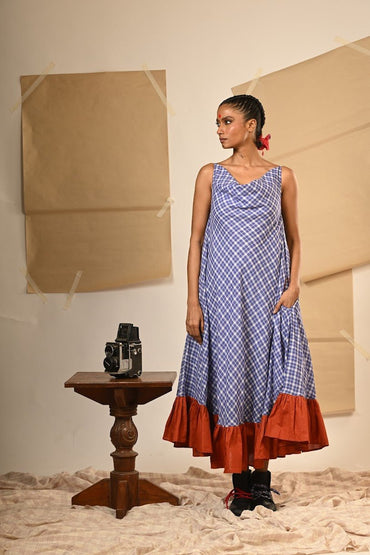 TB Spaghetti Cowl Dress - Prathaa Weaving Traditions