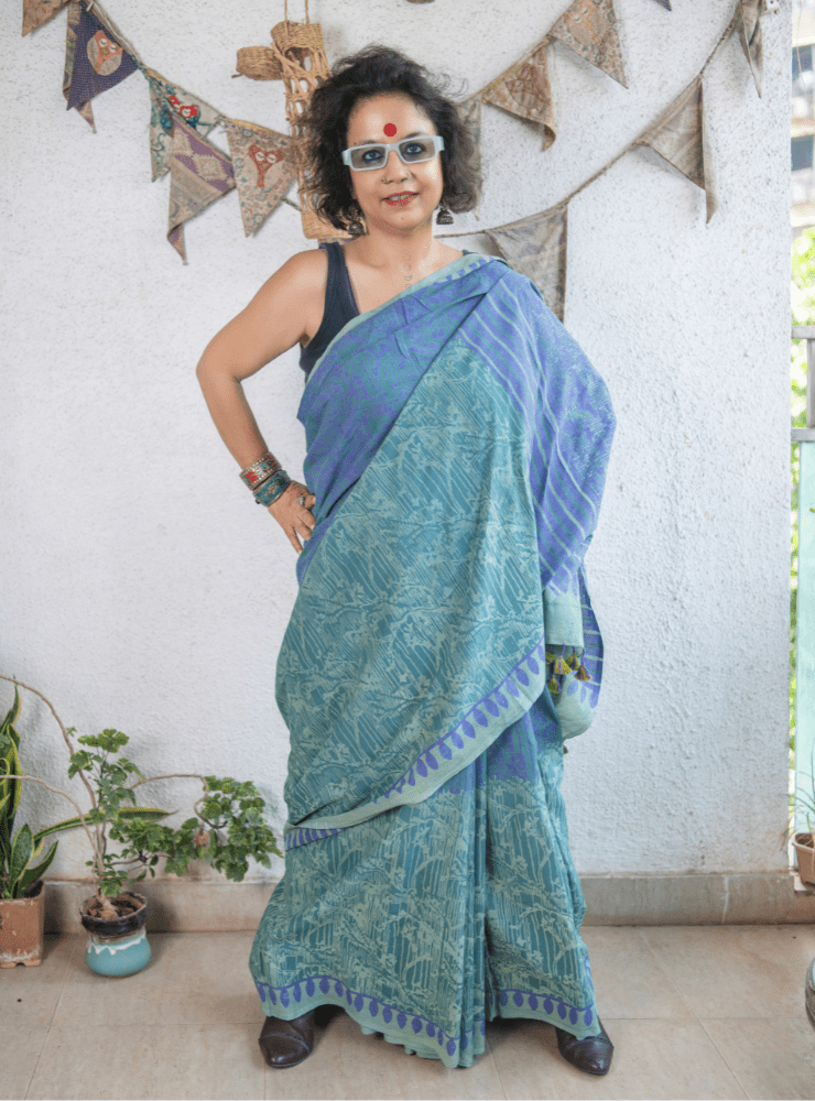 Vanika Saree | Batik Print Handloom Cotton Saree - Prathaa - weaving traditions