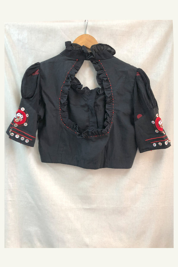 VICTORIAN BLOUSE BLACK - Prathaa - weaving traditions
