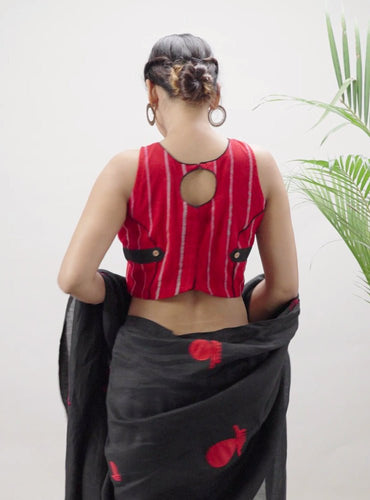 Waistcoat Style Khesh Blouse - Prathaa - weaving traditions