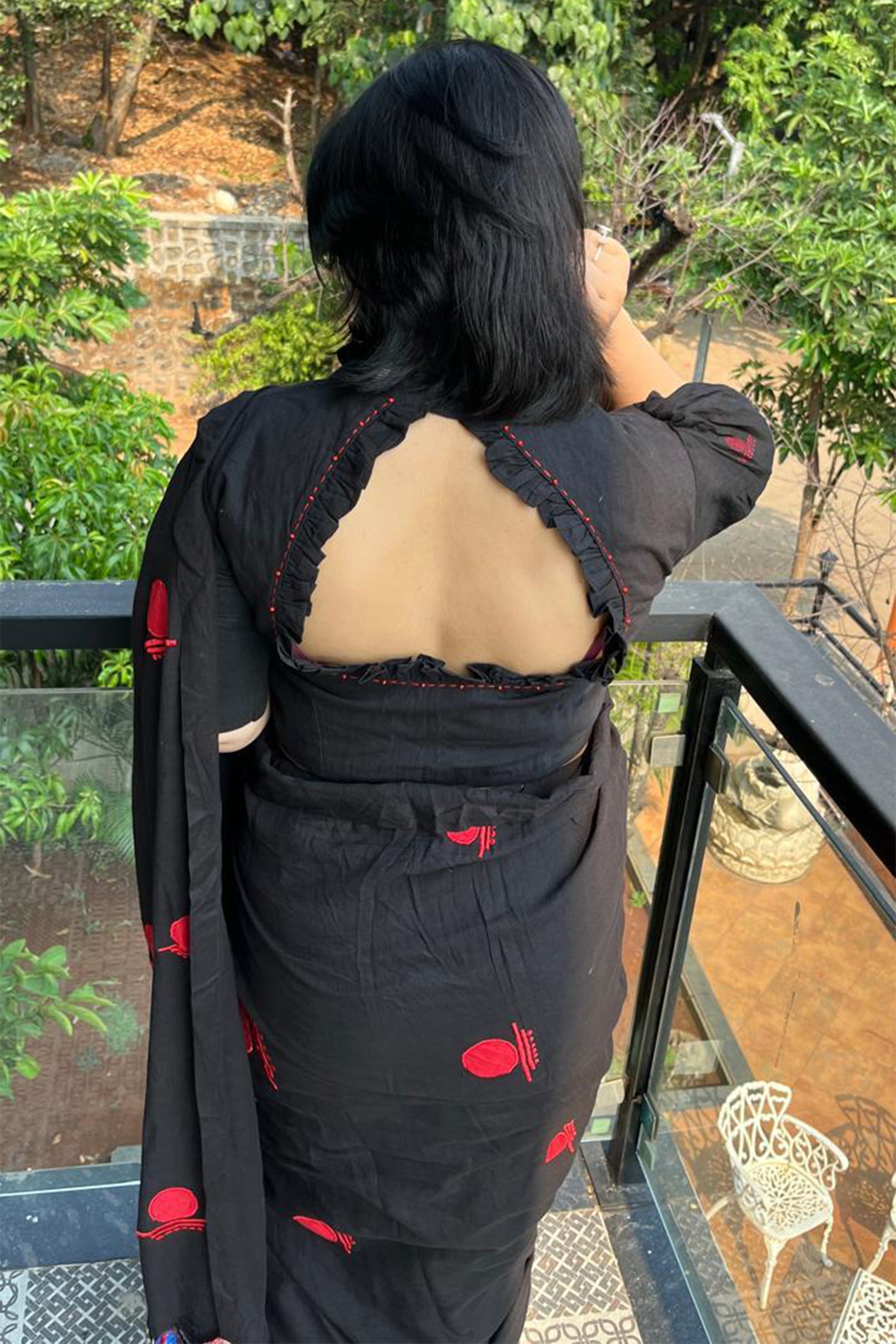 White Handloom Cotton Victorian Blouse - Prathaa - weaving traditions