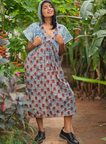 Bawra : Pintucks Kaftan Dress - Prathaa - weaving traditions
