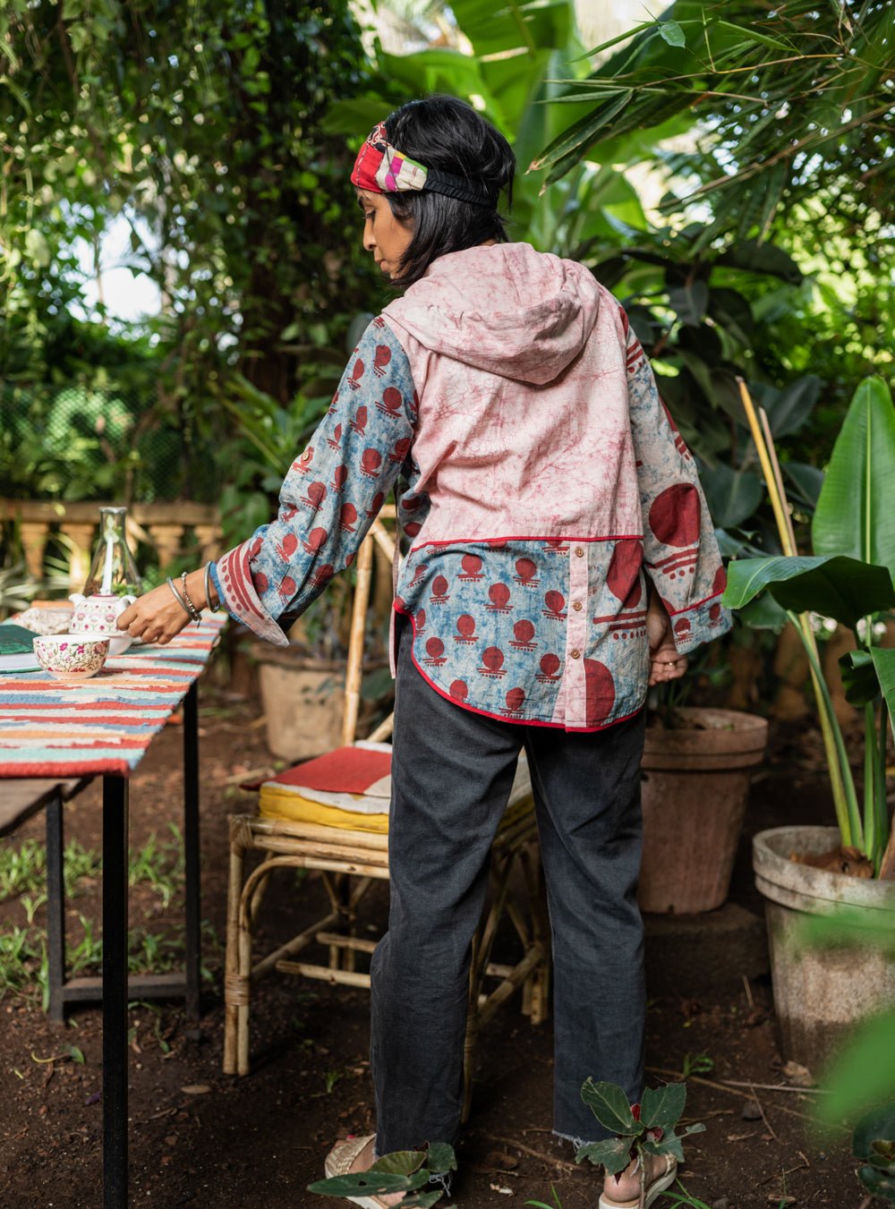 Bawra:- Ink Blot Bindi Puthai Shirt - Prathaa - weaving traditions