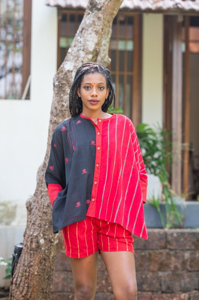 Half and Half Shirt - Prathaa - weaving traditions