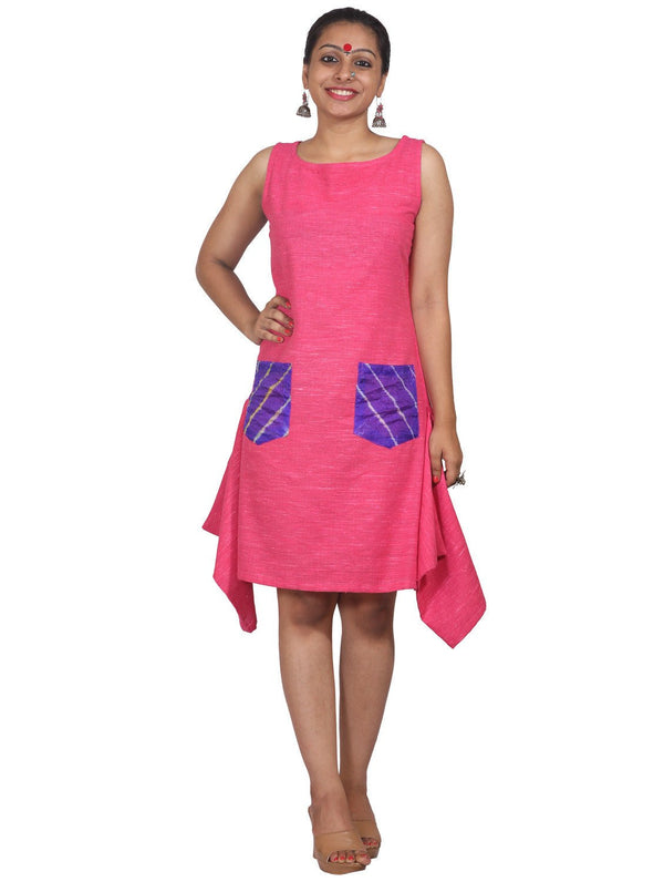 Dress - Pink Asymmetric Dress - Prathaa