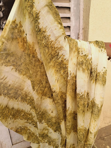 One of it’s Kind- Eco Printed Saree - Prathaa - weaving traditions