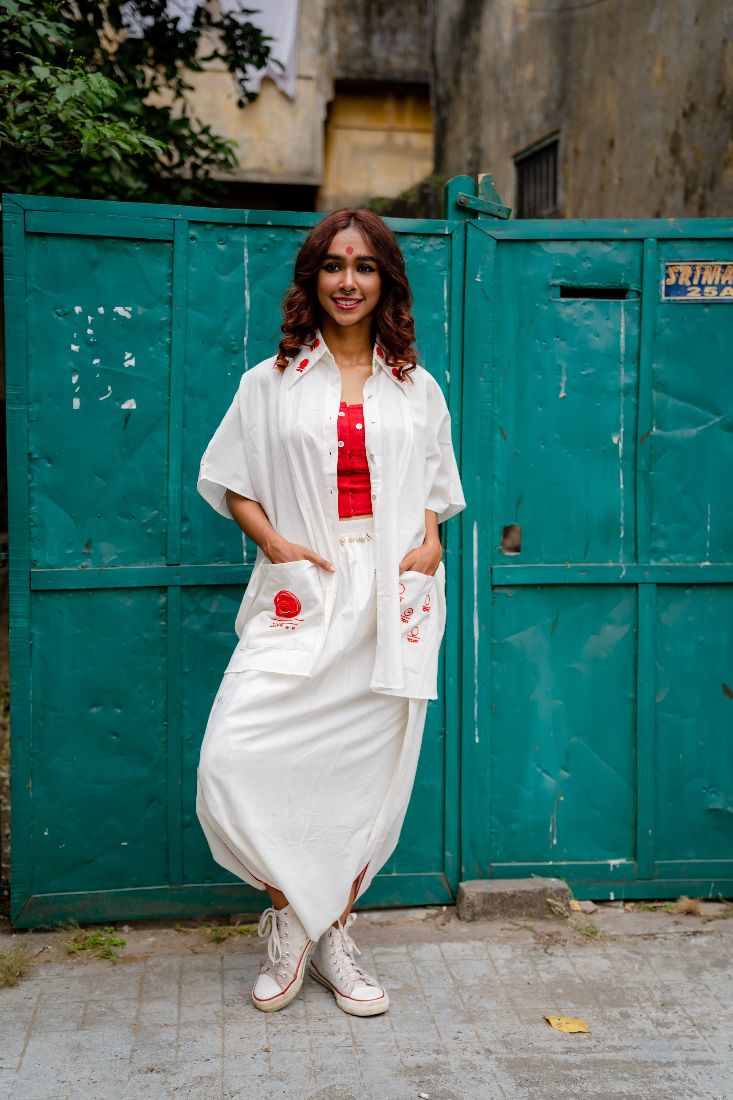 SHVET- Handloom COTTON MUL WHITE DHOTI