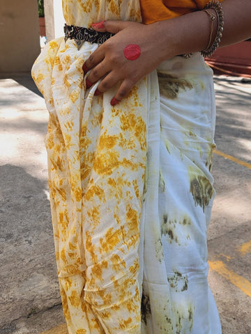 One of it’s kind- Eco Printed Saree - Prathaa - weaving traditions