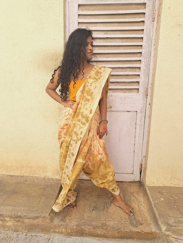 One of it’s kind- Eco printed Saree - Prathaa - weaving traditions