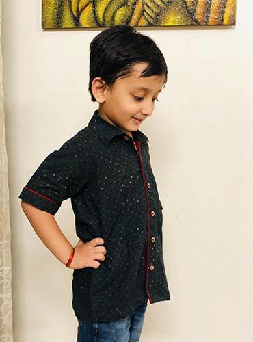 Ajrakh Boy Shirt - Prathaa - weaving traditions