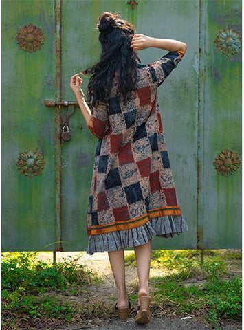 Ajrakh Print Loose Fit Dress - Prathaa - weaving traditions