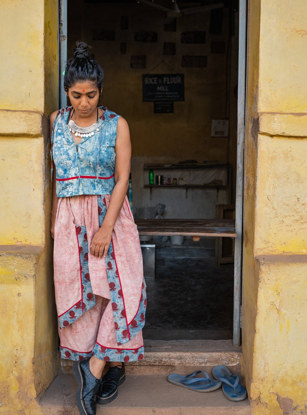 Bawra:- Layered Pants in Pink Puthai - Prathaa - weaving traditions