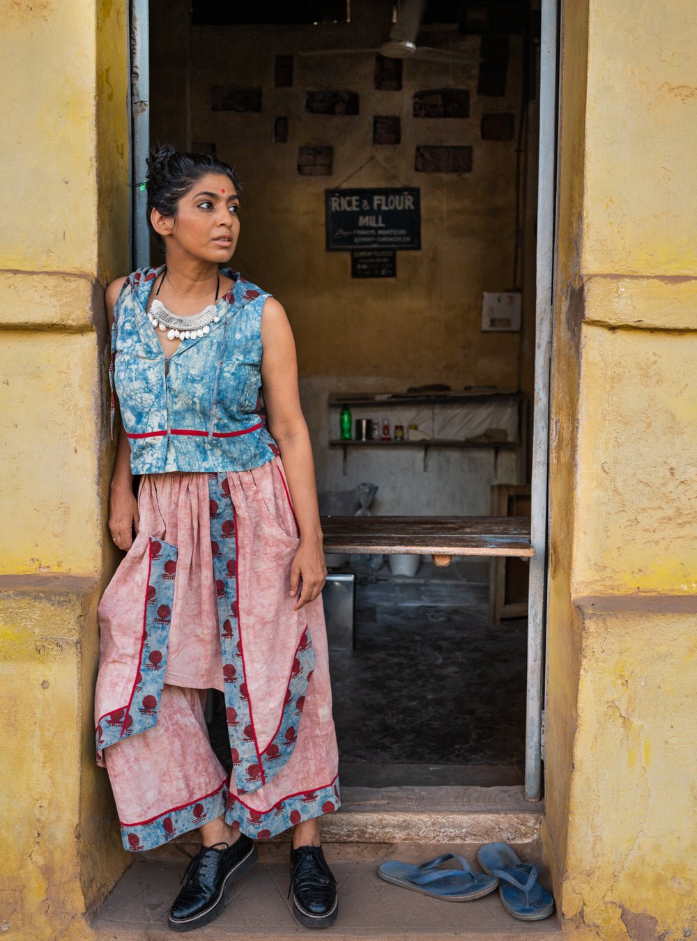 Bawra:- Layered Pants in Pink Puthai - Prathaa - weaving traditions