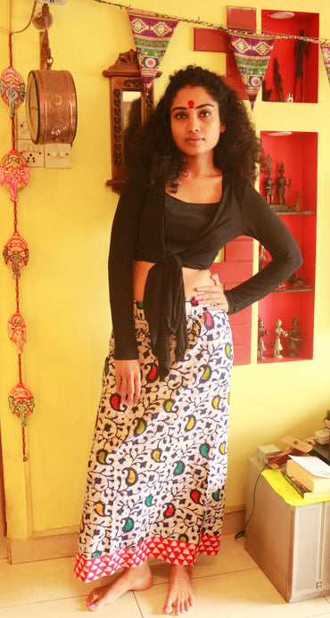 Bottom - Batik Print Straight Skirt - Prathaa