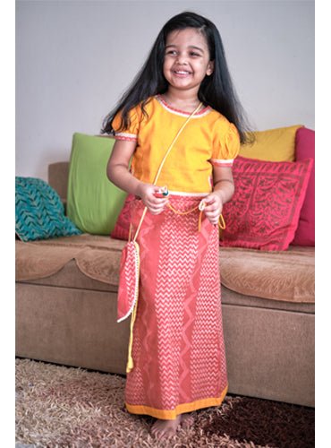 Kids Coral Batik Skirt - Prathaa - weaving traditions