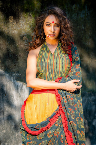 Ajrakh Halter Neck blouse