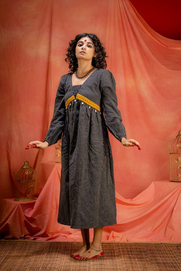 Saanjh- Midi dress | Kotpad Handloom Dress | Prathaa