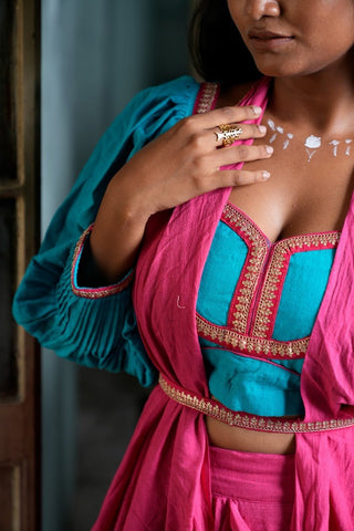 women festive wear handloom blouse | Prathaa | Handloom & Sustainable Clothing | Saree for Durga puja