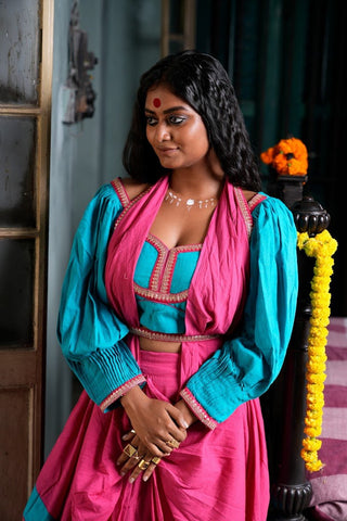 blouse with handloom saree  | Prathaa | Handloom & Sustainable Clothing