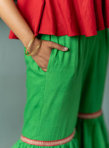 green sharara for mehendi  | Prathaa | Handloom Dresses and Clothing