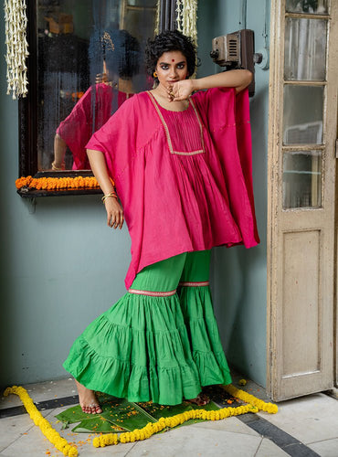 dark green sharara   | Prathaa | Handloom Dresses and Clothing