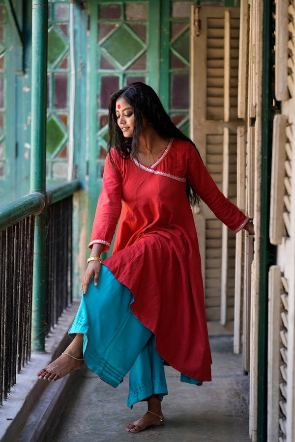 ANURAGI KALIDAR KURTA/DRESS - Prathaa - weaving traditions