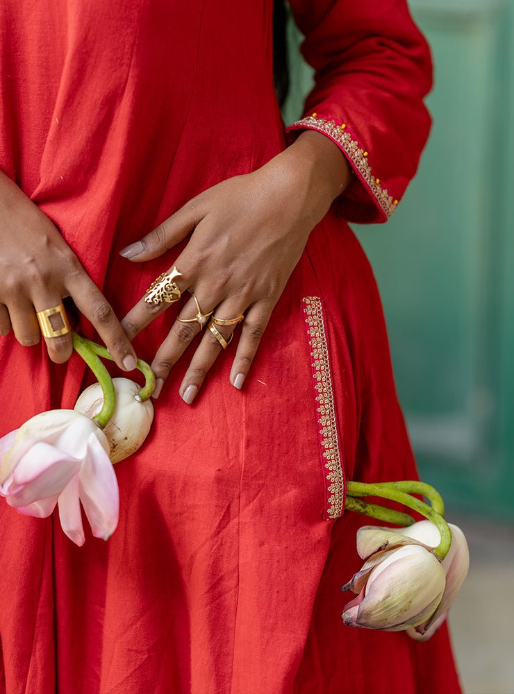 ANURAGI KALIDAR KURTA/DRESS - Prathaa - weaving traditions