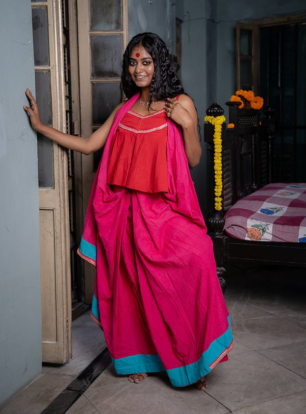 saree pre pleated  | Prathaa | Handloom & Sustainable Clothing