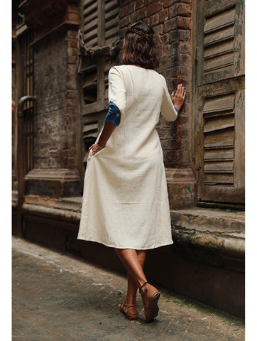 Dress - Off-White Kala Cotton Dress - Prathaa
